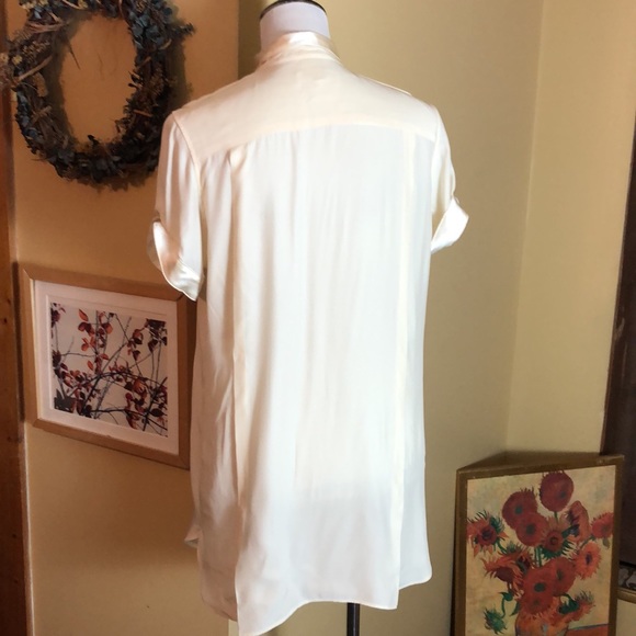 RAG & BONE size 6 Silk Tunic Ecru Metal Buttons Romantic Breathable Elegant $249 - Picture 5 of 12